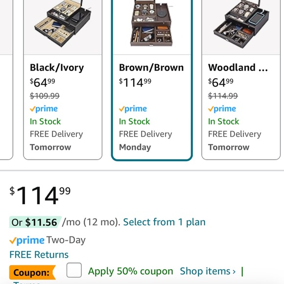 Brown Leather Jewelry And Watch Organizer - Picture 8 of 8